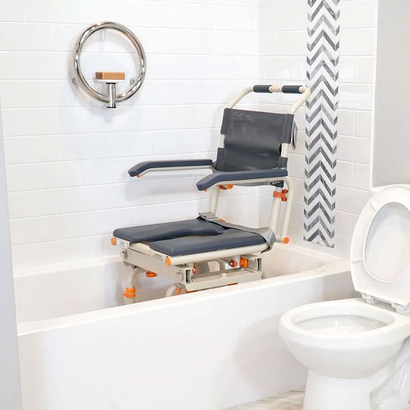 TubBuddy SB2 Accessible shower chair in bathtub TubBuddy SB2 Accessible shower chair in bathtub